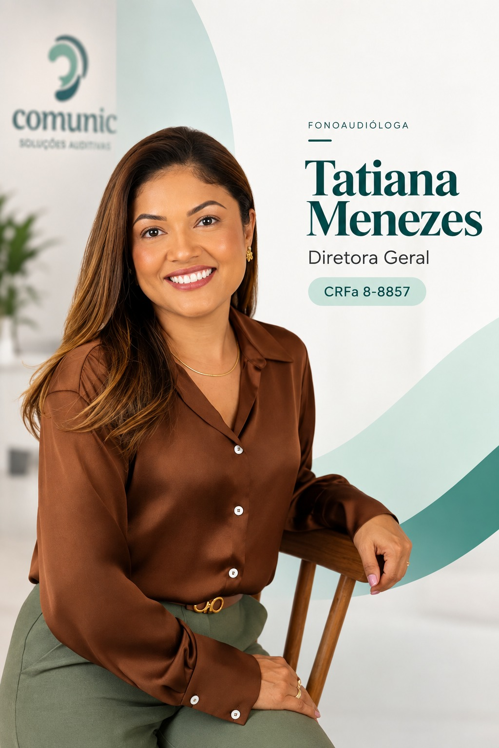 Tatiana Menezes, fonoaudióloga e diretora da Comunic, em retrato institucional